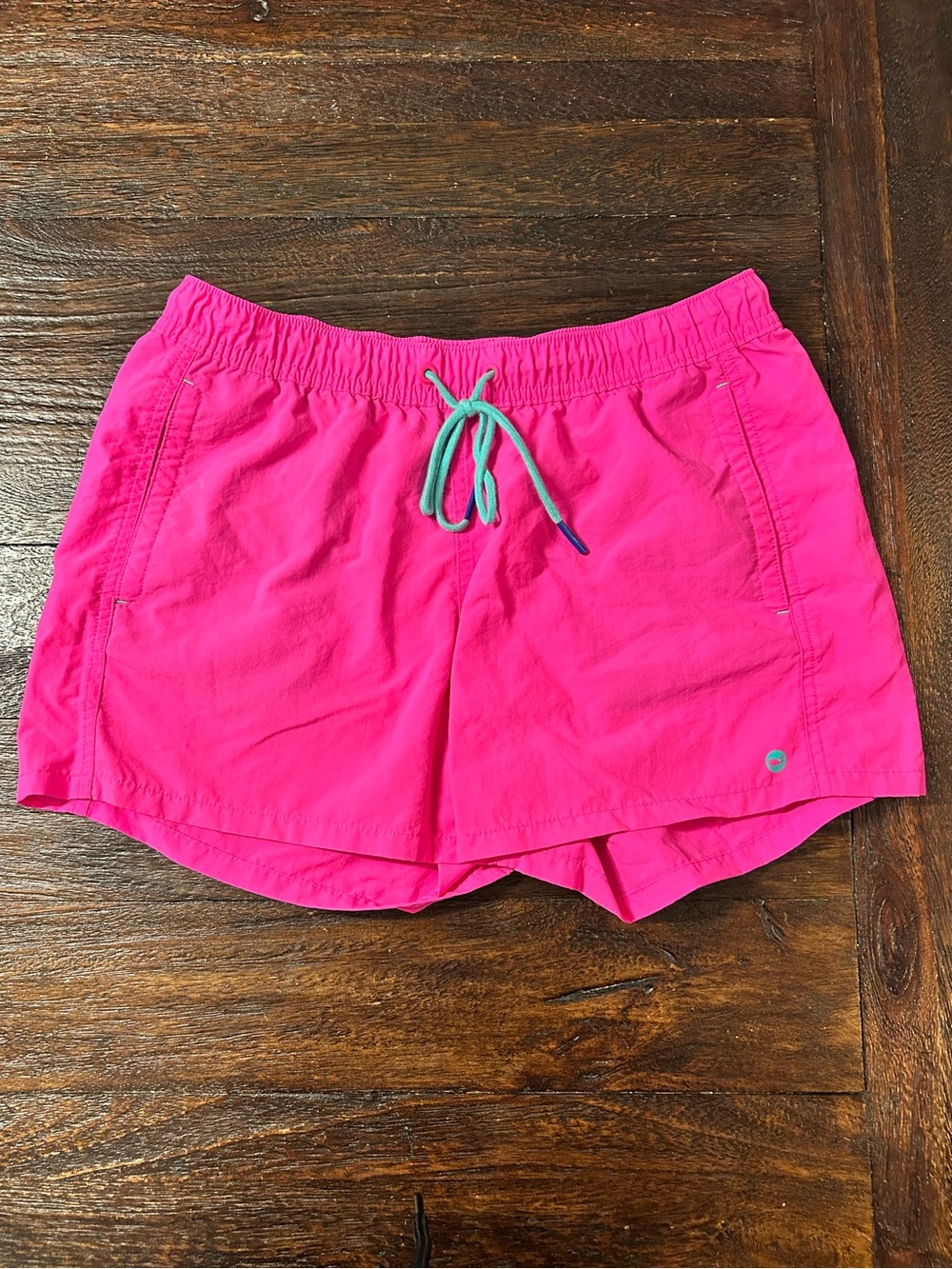 Vineyard Vines Bright Pink Athletic Shorts with Blue Accents